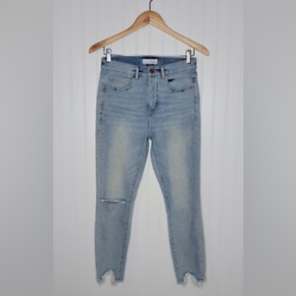 Loft curvy High Waist Skinny Jeans Women's Size 29/8 Distressed denim